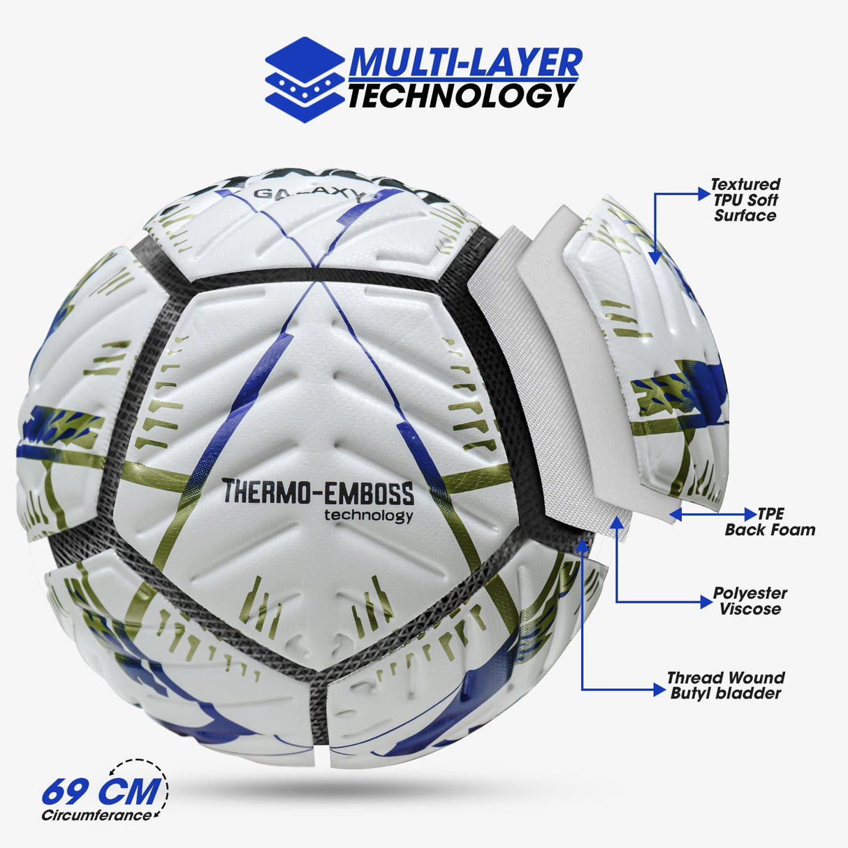 Synco Galaxy Embossed Football | Professional Match Ball