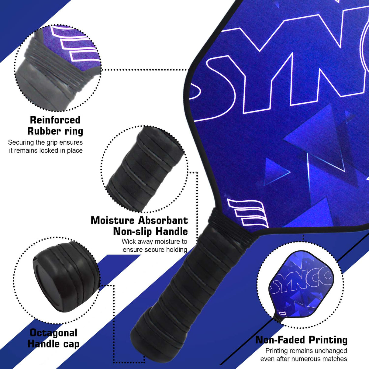 Synco Glory Carbon Fiber Pickleball Paddle | High Performance Pickleball Racket with Free Cover Bag