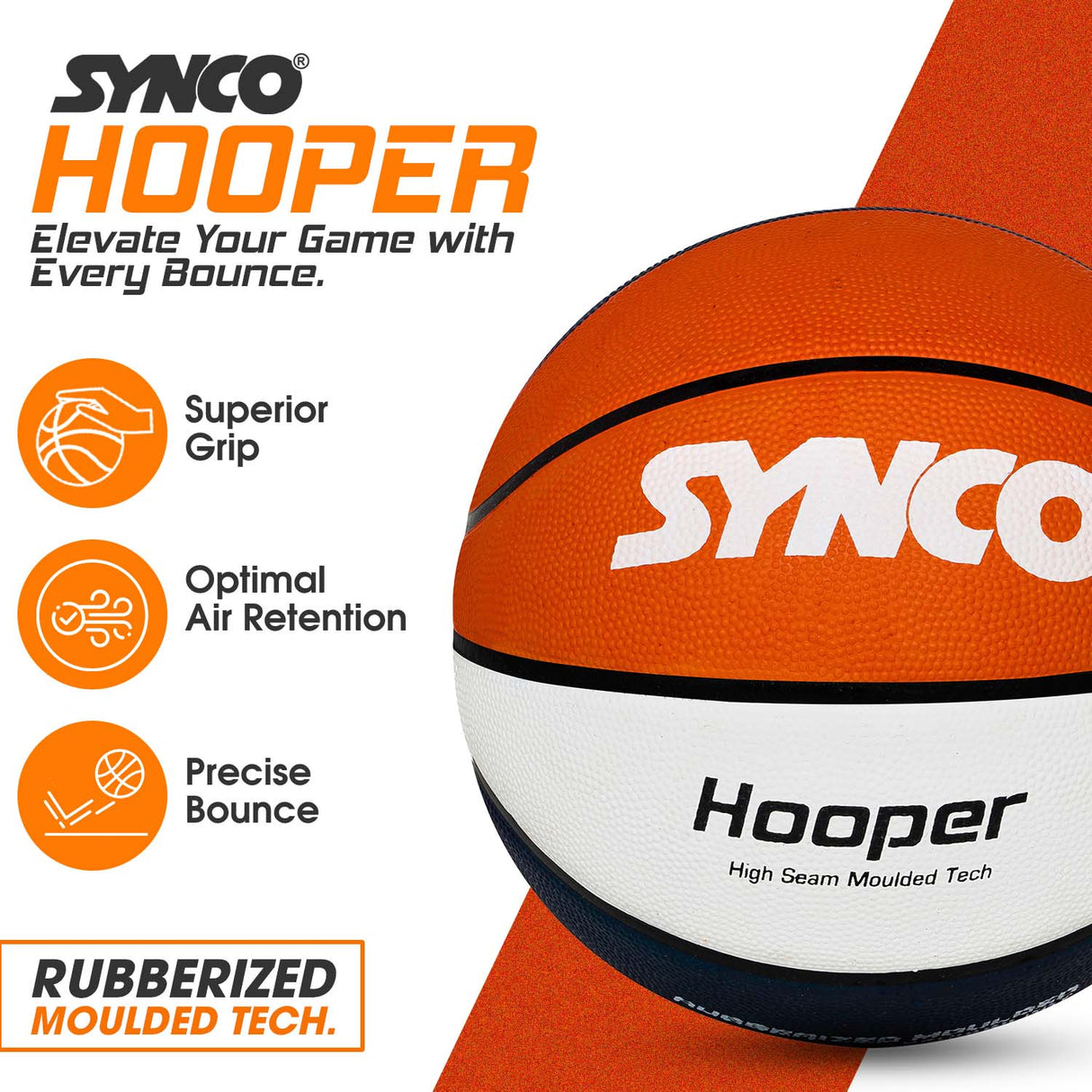 Synco Hooper Basketball (Size-6) Red-White