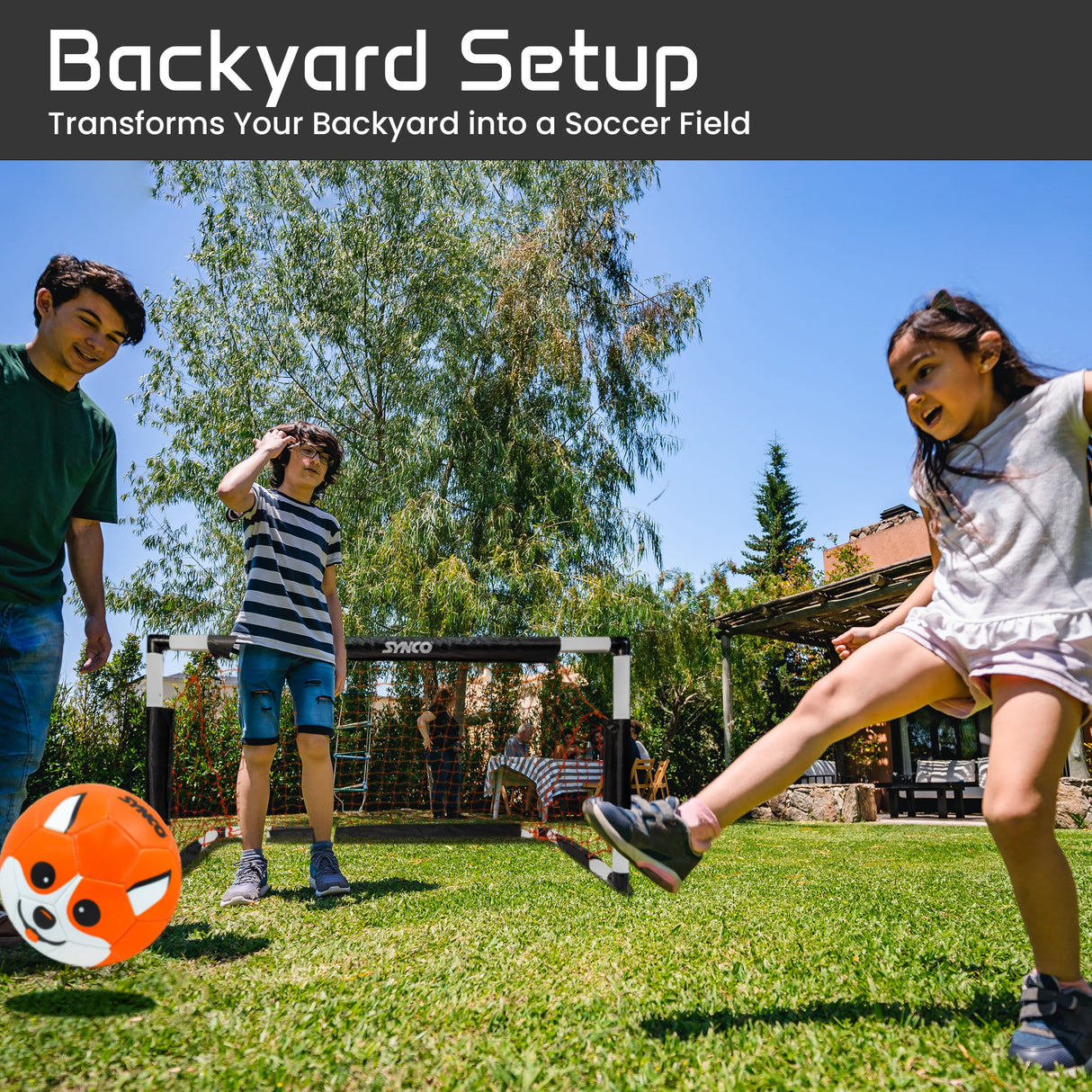 Football goal post for kids (4X2) - Soccer Net for Kids | Synco