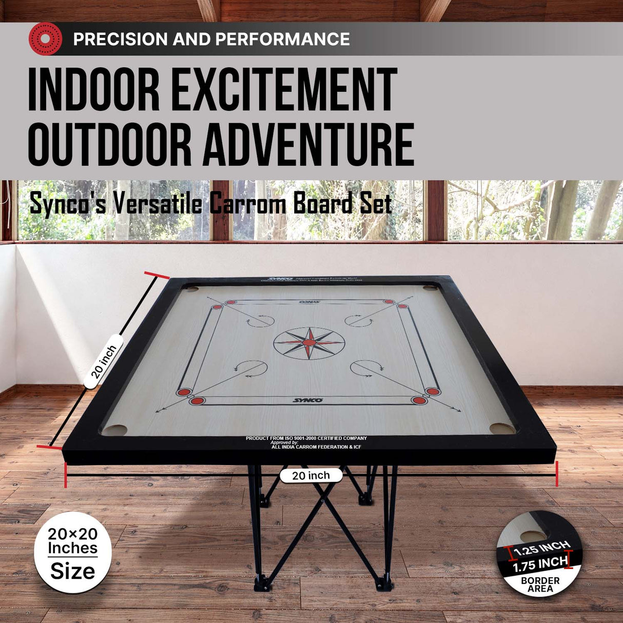 Synco 20 Inch Chakri Carrom Board for kids