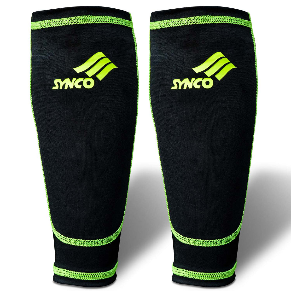 Synco Shin Guard Holder Compression Sleeves | Stretchable Lycra Fabric | 1 Pair, Black Color (Pack of 2)