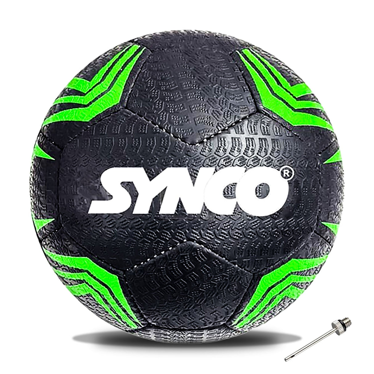 Synco Street Soccer Football | Rubberized Stitched Football | Training Soccer Ball | Suitable for Hard Ground |for boys/girls | Size 5 (Black)
