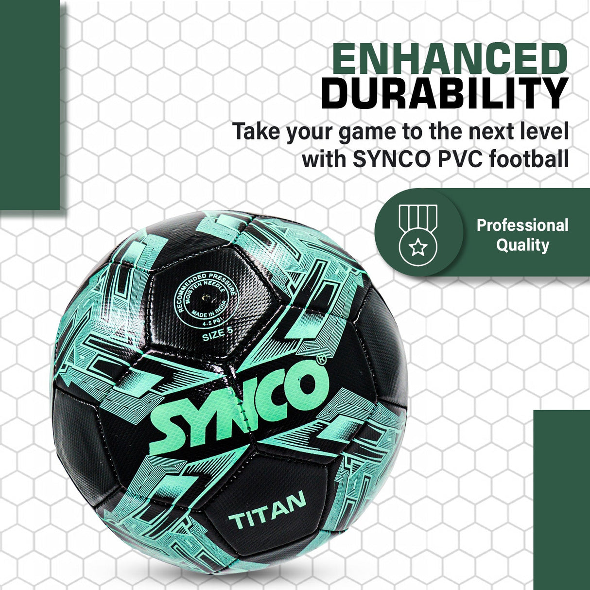 Synco Titan Football | Training Football | PVC Machine Stitched | Soccer Ball Size 5