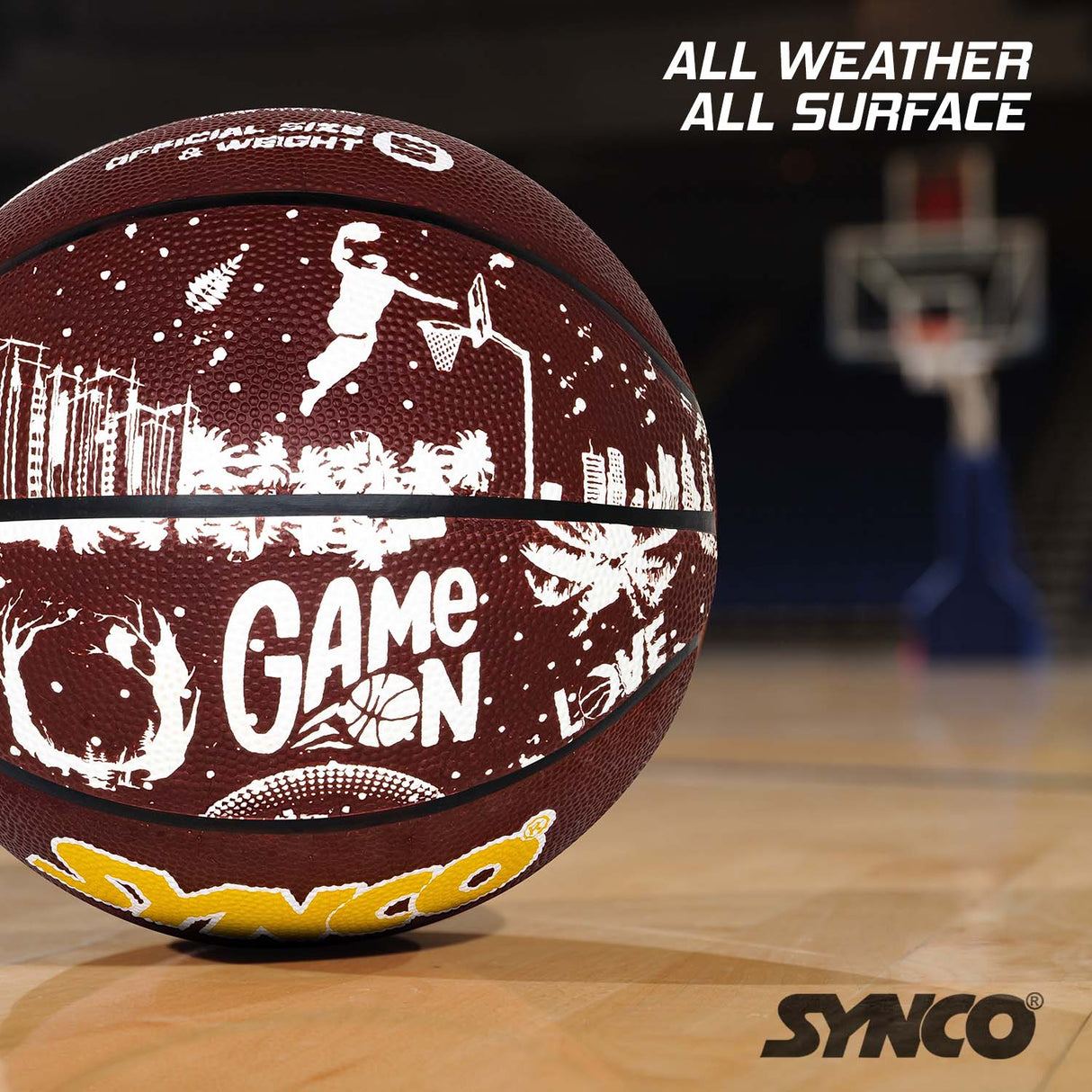 Synco Culture Series Men's Basketball (Size-7) Brown-white