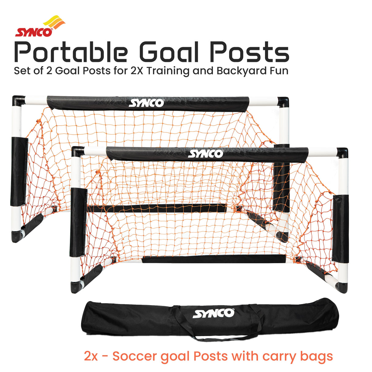 Football goal post for kids - Set of 2 | Soccer Net for Kids | Size- 4"X2