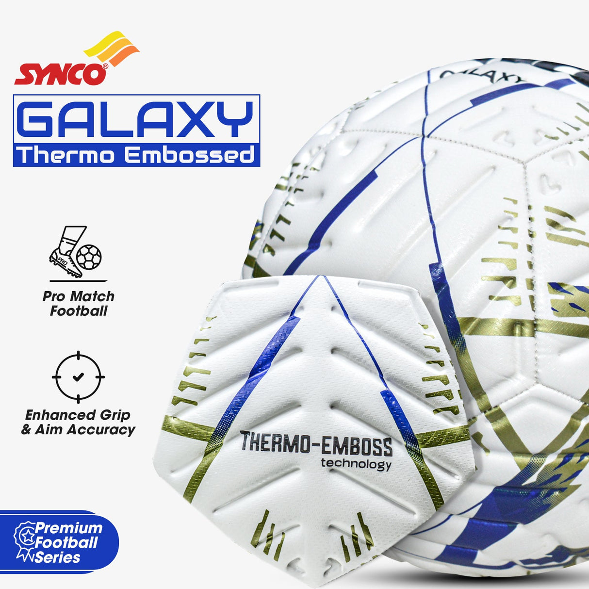Synco Galaxy Embossed Football | Professional Match Ball