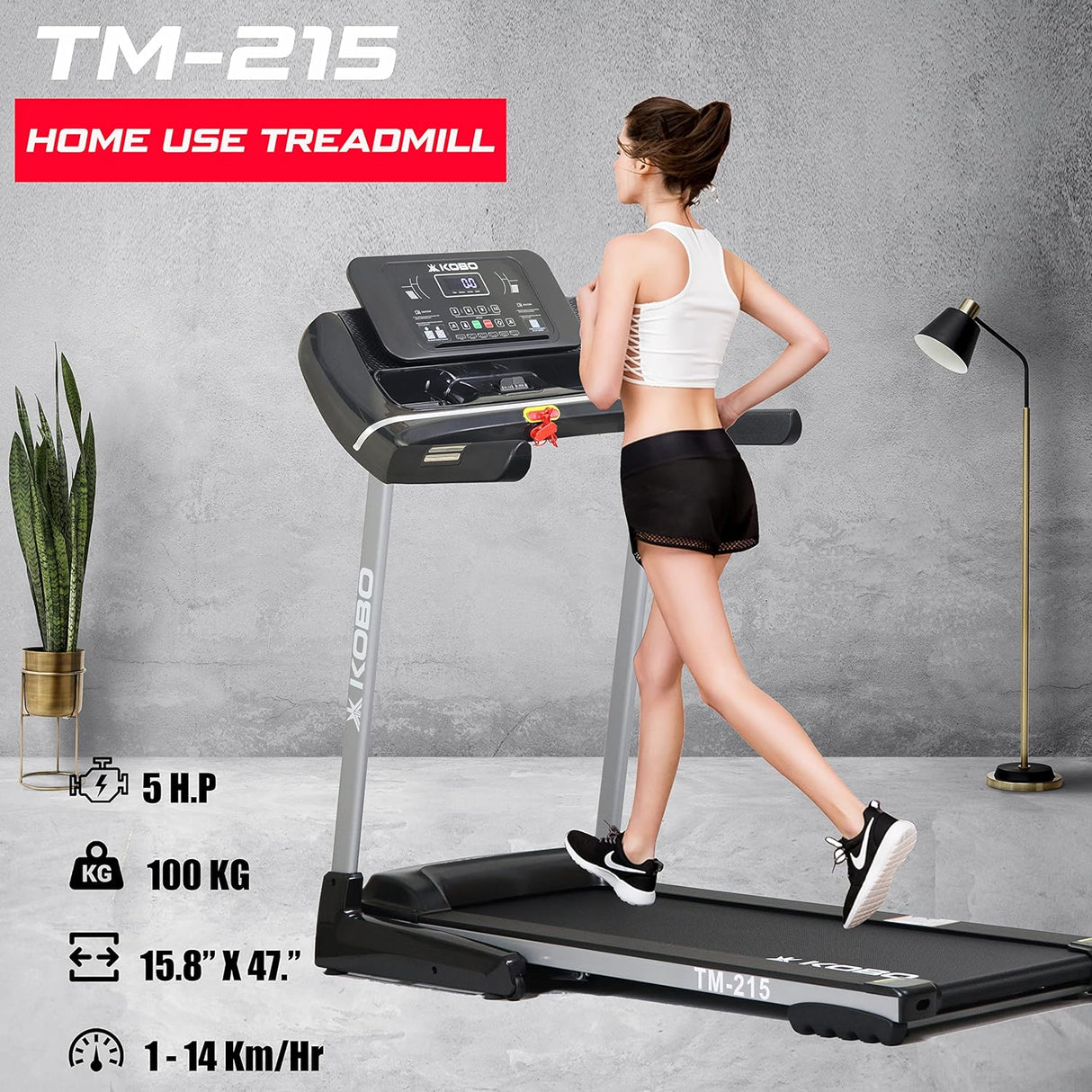Kobo TM-215 D.C Motor Treadmill 2.5 H.P