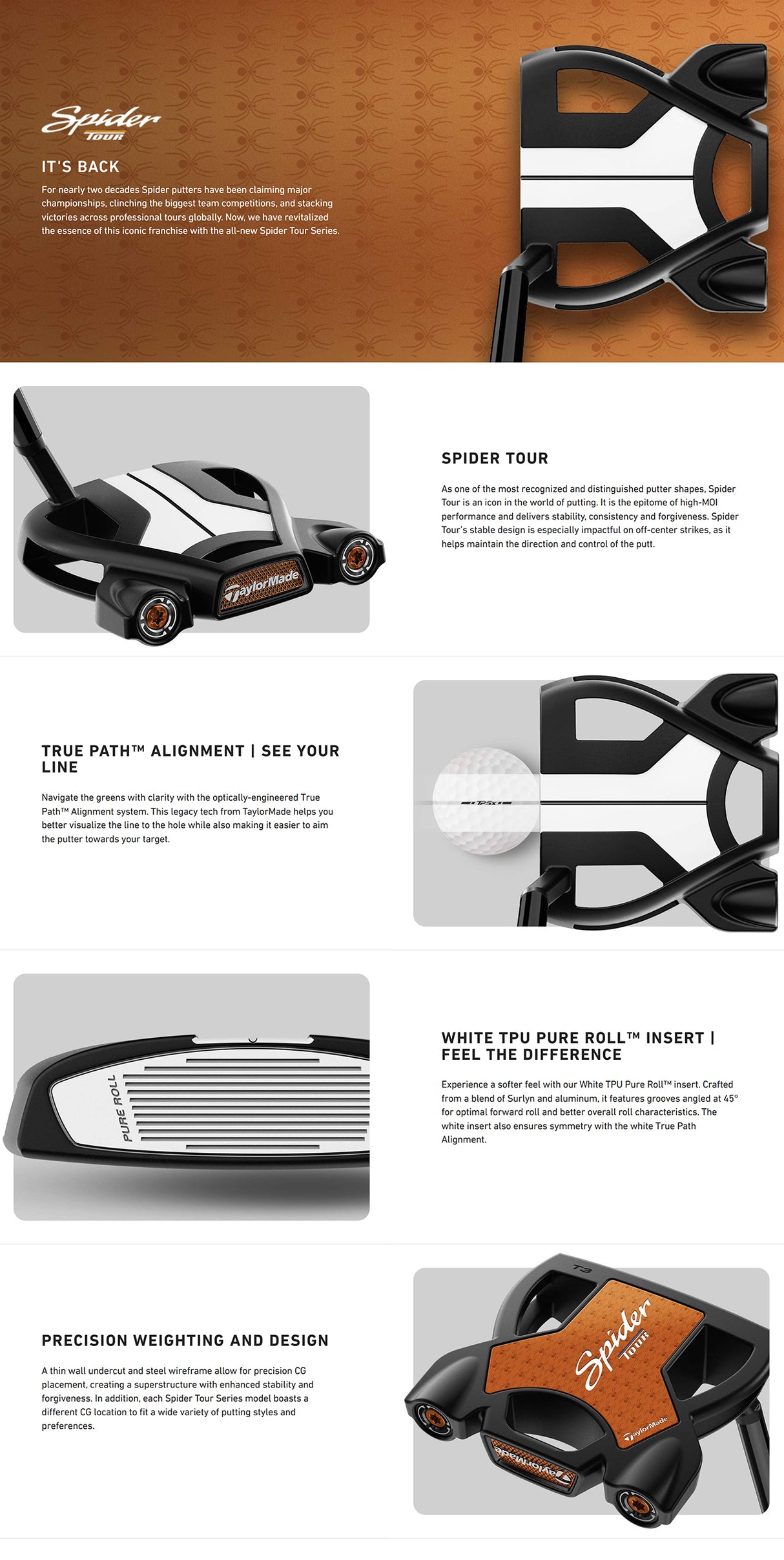Taylormade Spider Tour Short Slant Putter - Black