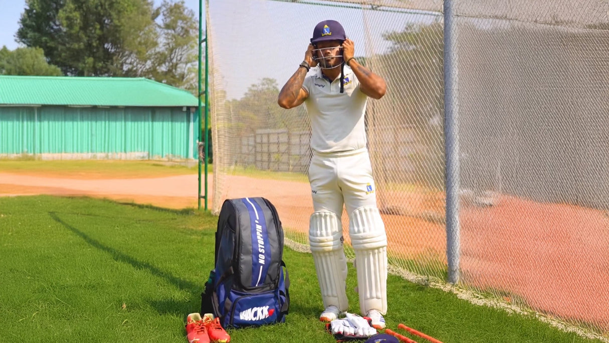 Gayle Blue Black Junior Backpack Duffle Trolley Wheelie Cricket Kit Bag Youth Size 2 Bat Pocket Shoe/Helmet Pkt Main Compartment 15.5" Leg Pad 2 Bottle Holder Player Edition