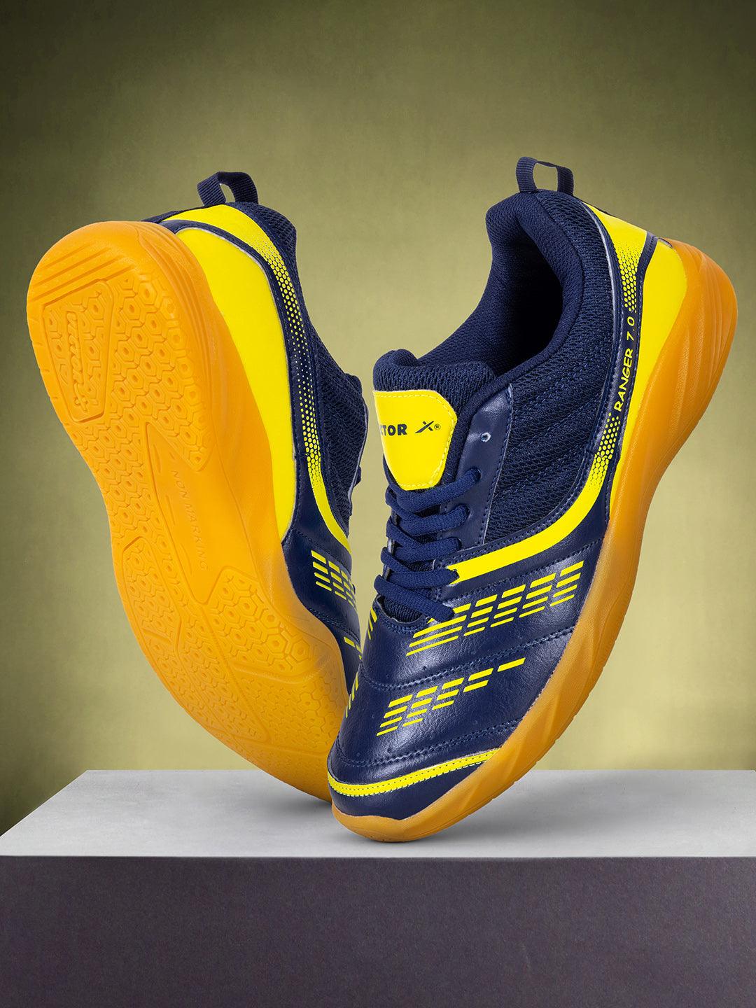 VECTOR X Ranger 7.0 Power Cushion Rubber Outsole Synthetic Mesh Badminton Shoes for Men Lightweight & Comfortable