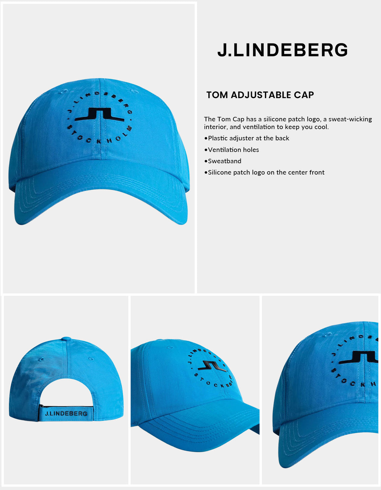 J Lindeberg Men’s Tom Adjustable Cap - Sonic Blue