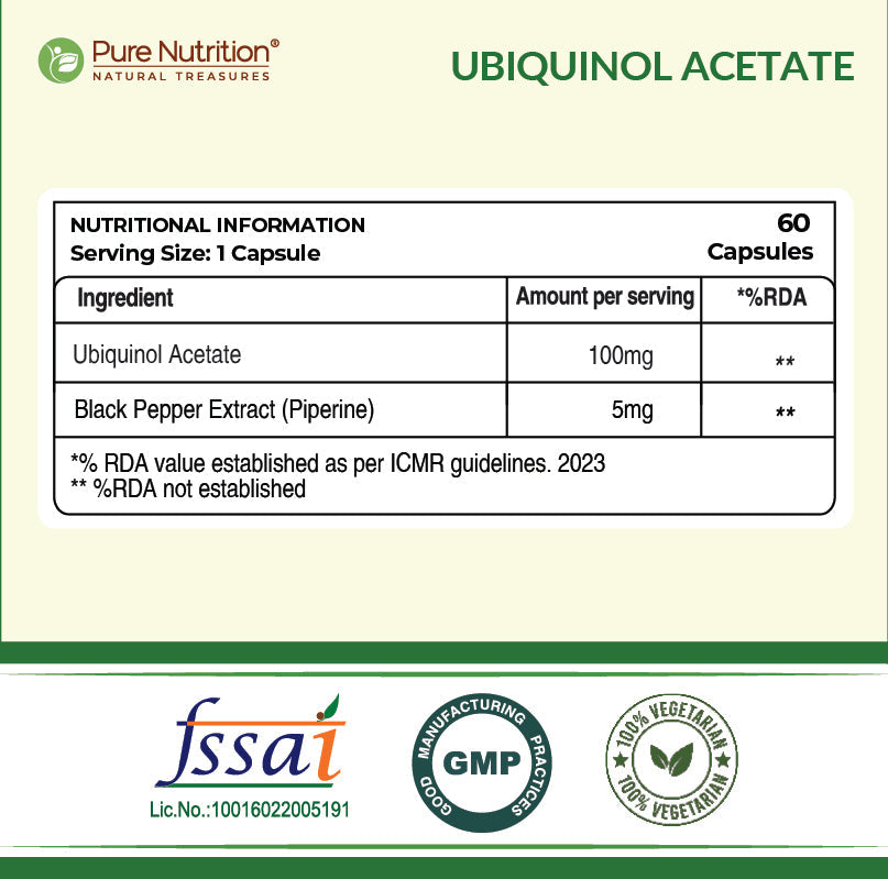 Ubiquinol 105mg with Piperine Active CoQ10 | Energy & Heart Health