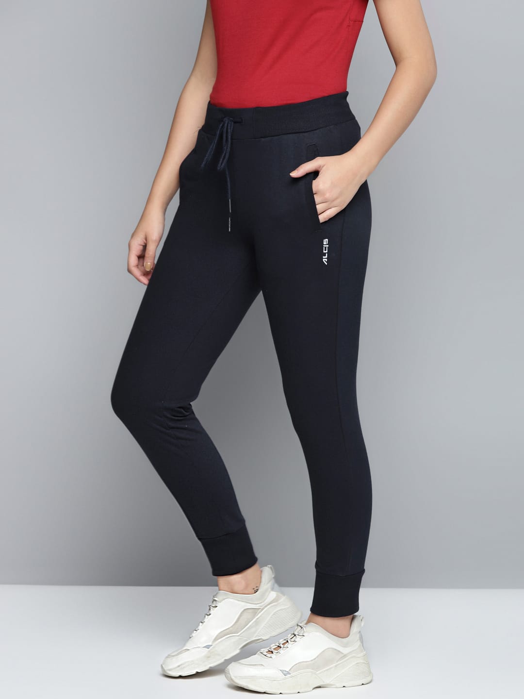 Alcis Women Solid Navy Blue Jogger