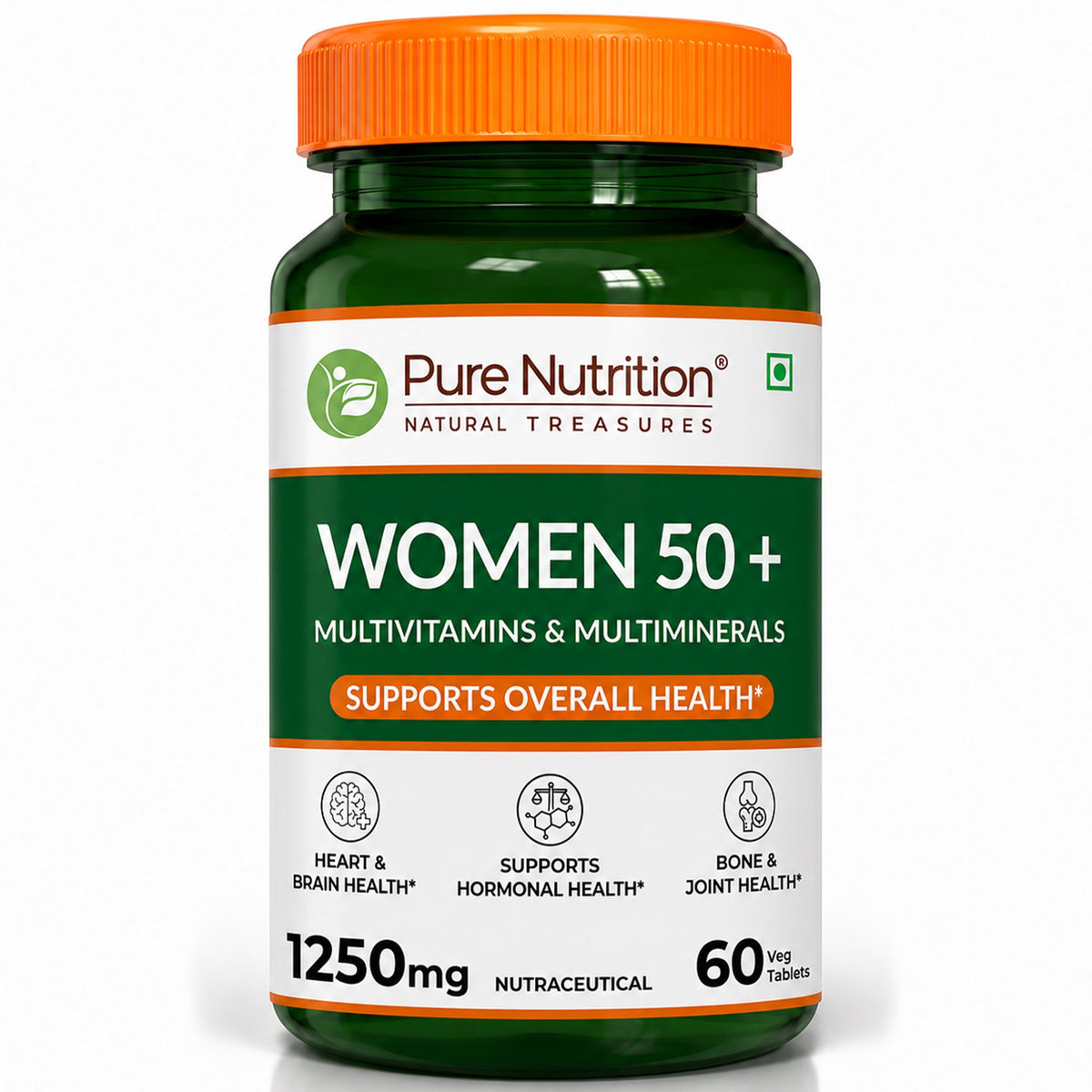 Women 50+ Multivitamins & Multiminerals 60 Veg Tablets | Senior Wellness - Nutrition by Pure Nutrition