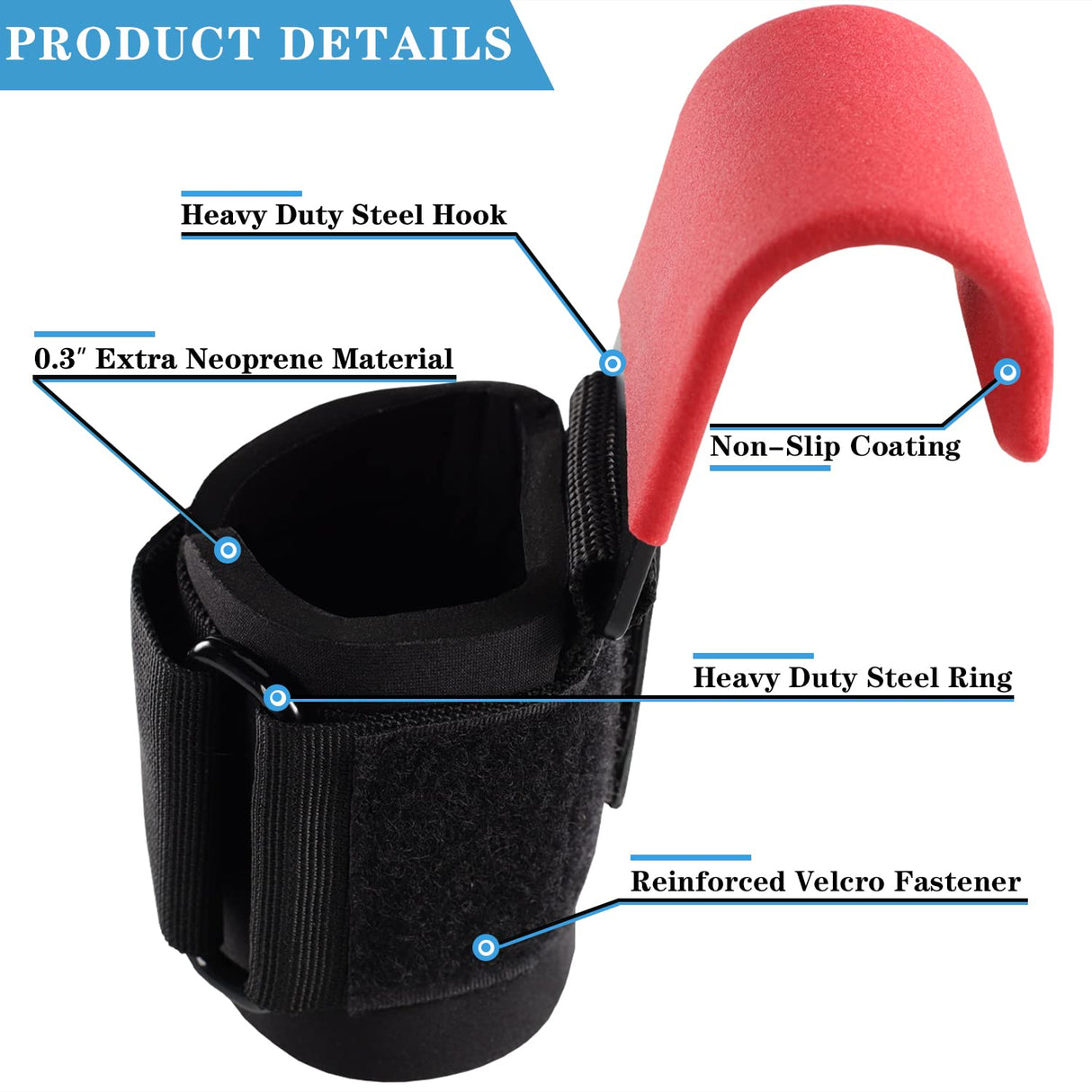 Kobo WTA-01 Weight Training Straps Hook Bar