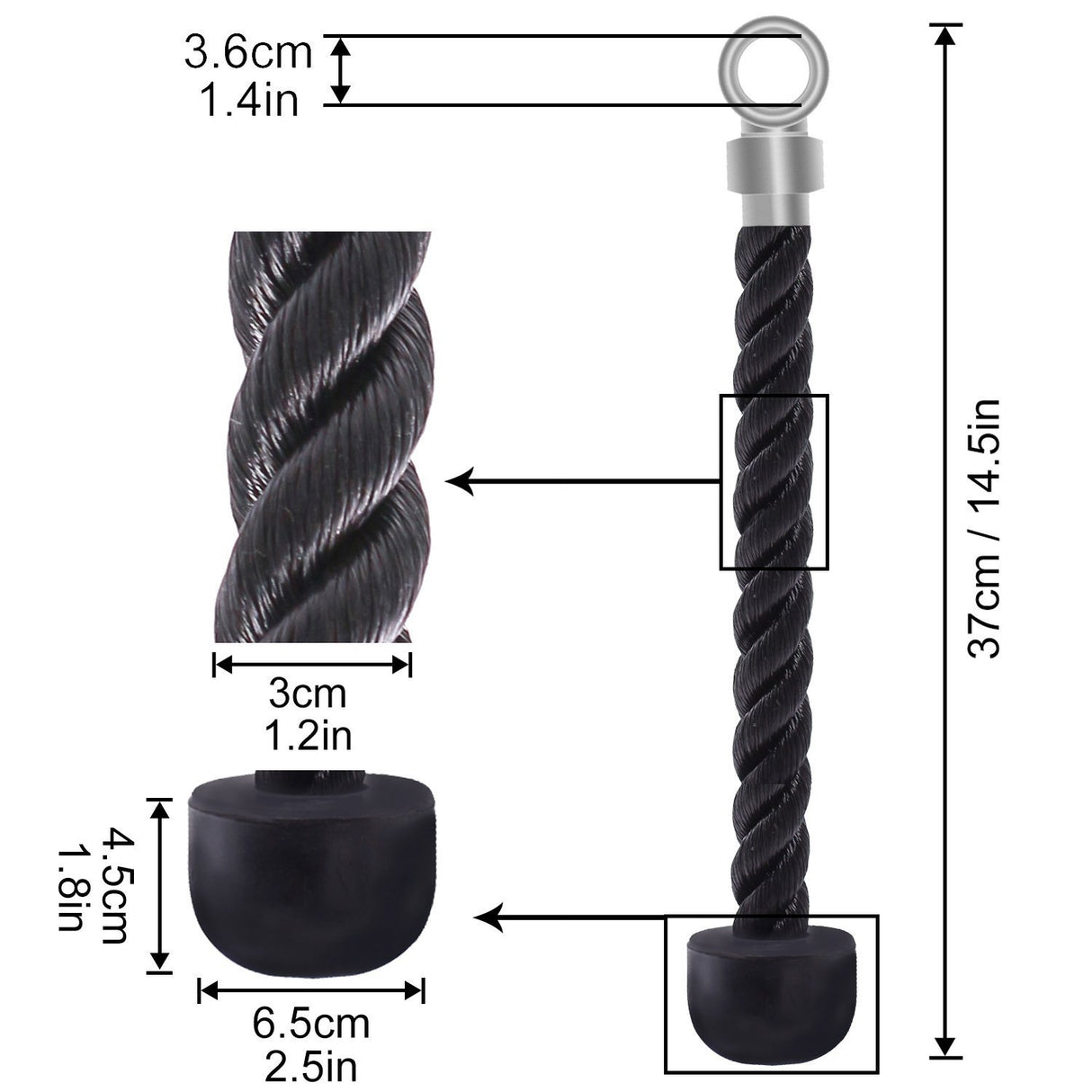 Kobo WTA-24 Tricep Rope Single Grip