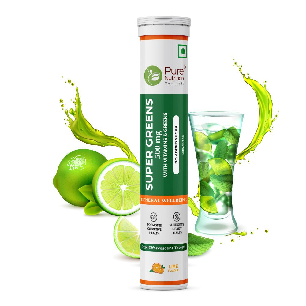 Super Greens 500mg with Vitamins & Greens - Effervescent Tablets