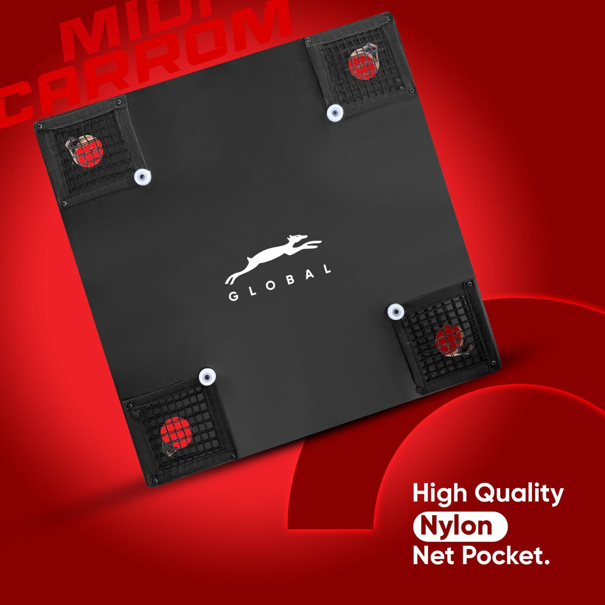STAG GLOBAL Midi Carrom Board Set | 20x20 Inch with Coins | Striker & Powder | Smooth Finish