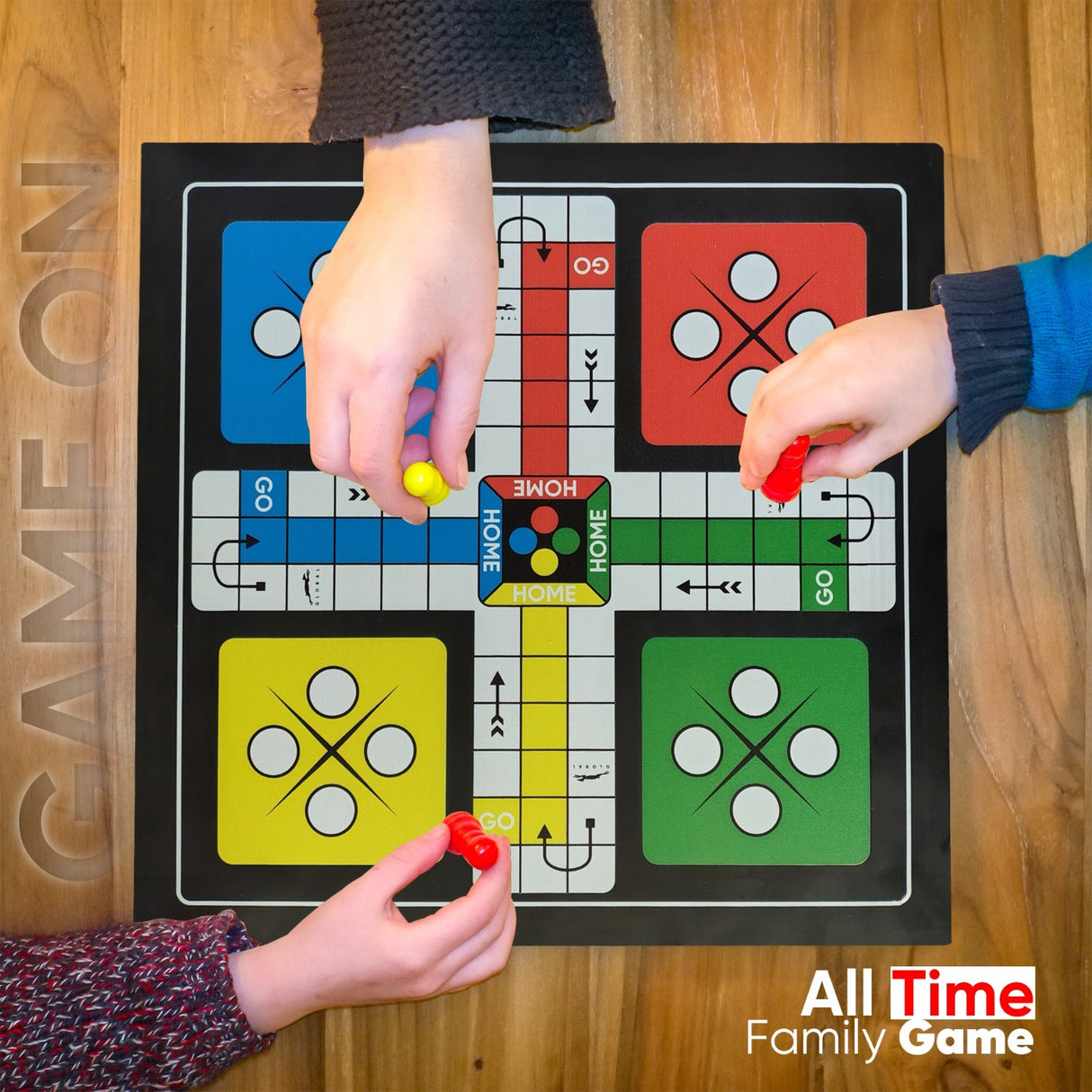 STAG GLOBAL (NEW LAUNCH) 2 IN 1 Ludo & Snakes Ladders | Family Fun Duo & Portable | 12 mm Surface