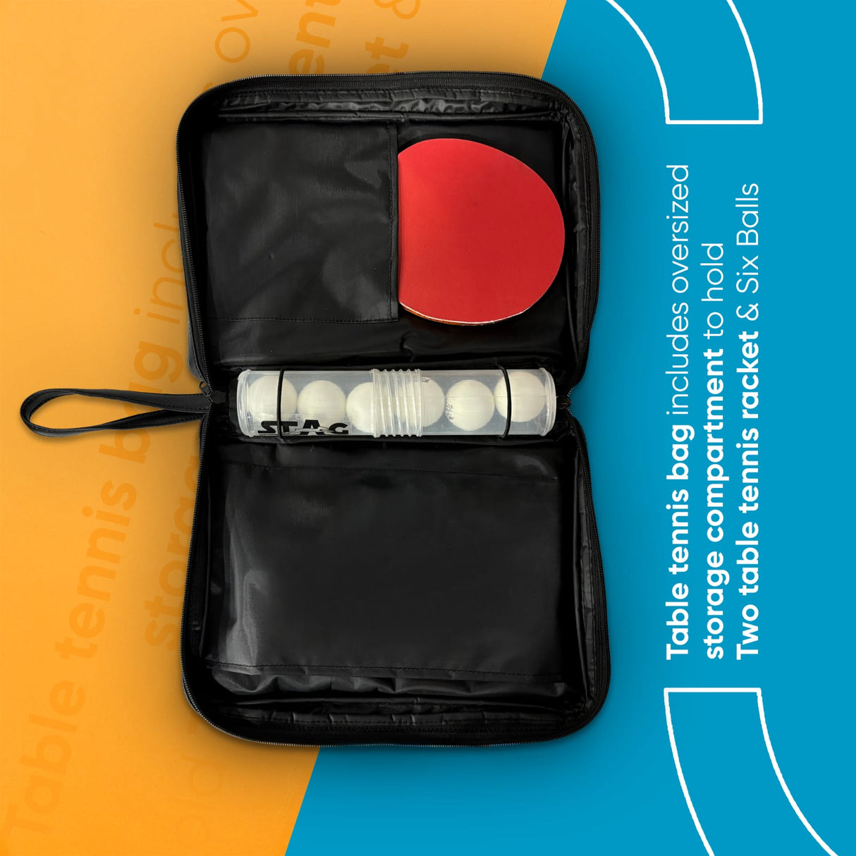 STAG GLOBAL (NEW LAUNCH) Table Tennis Table Vegan Leather Deluxe Racket Case | Durable | Stylish Premium | Note : Racket & Balls not included