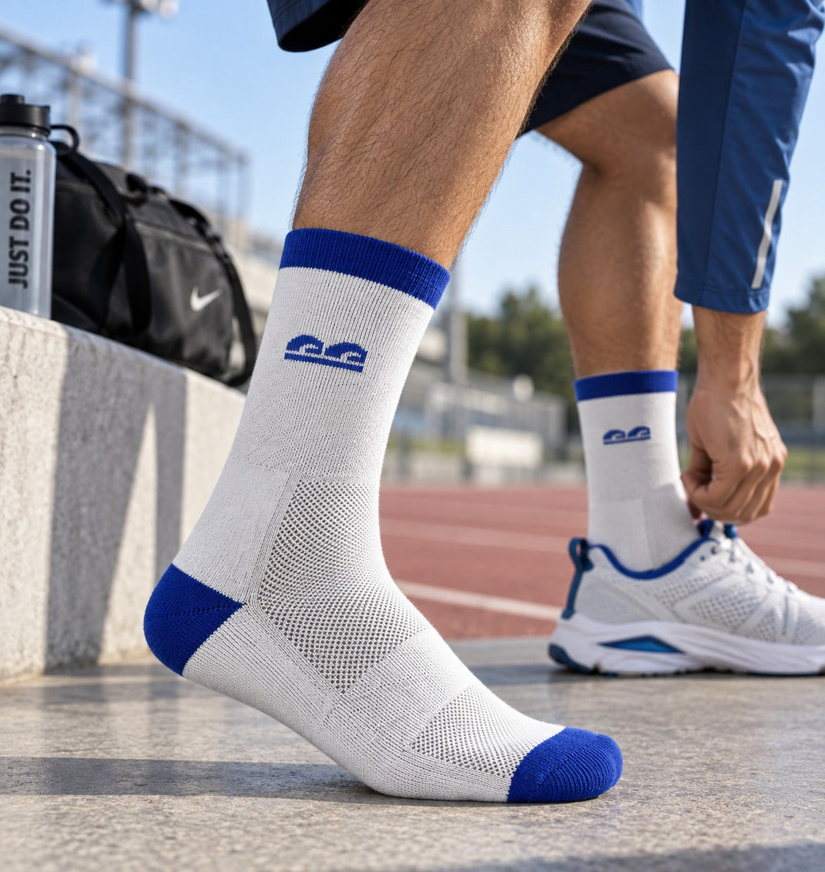 The Sock Street Street Grid Crew Sport Socks-Pack of 6