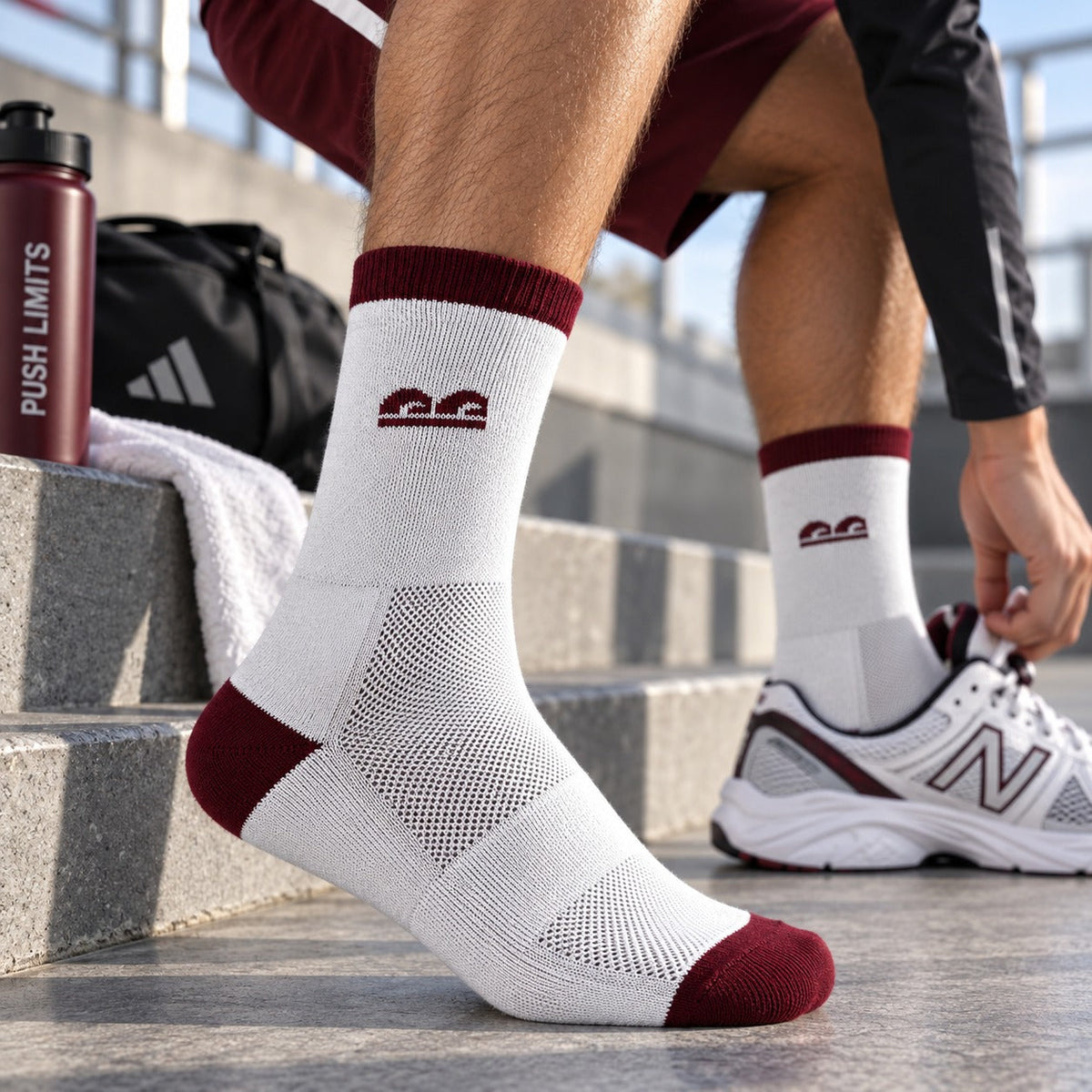 The Sock Street Street Grid Crew Sport Socks-Pack of 3