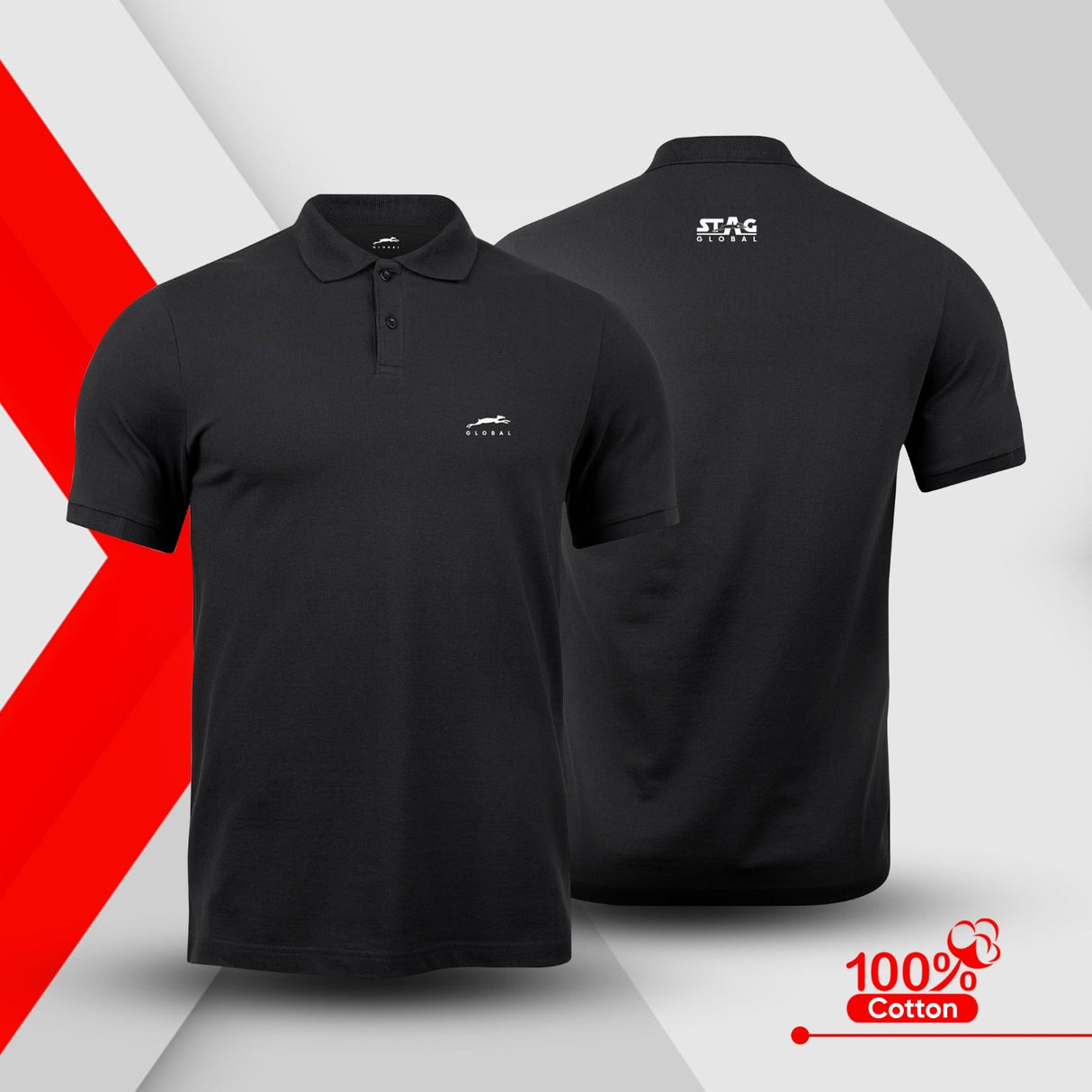 STAG GLOBAL Classic Cotton Men’s Polo T-Shirt – Classic Comfort with Durability