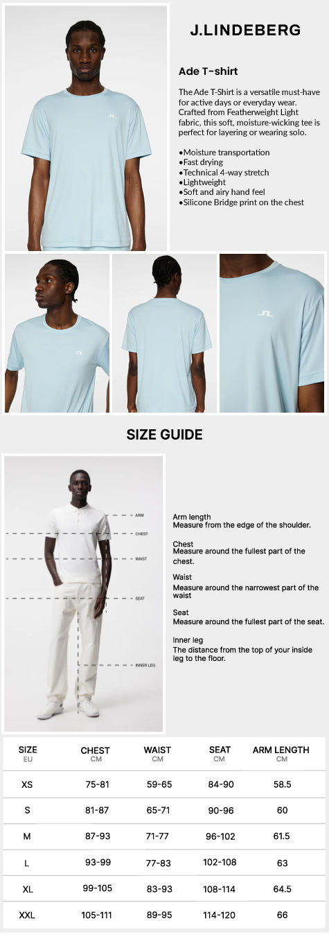 J Lindeberg Men's Ade T-Shirt - Winter Sky