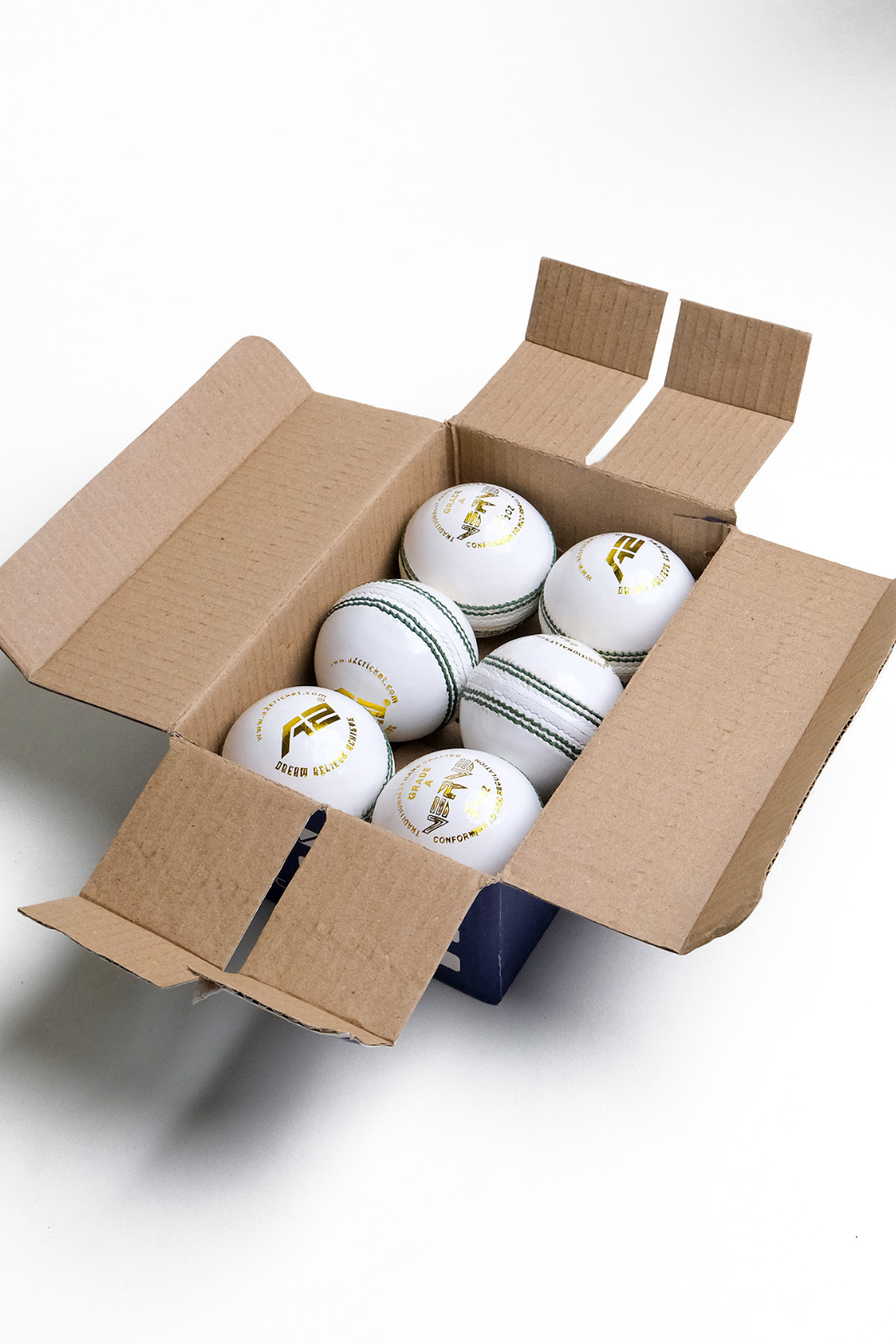 4 Piece Leather Cricket Ball - Verve White (Box of 6 balls)