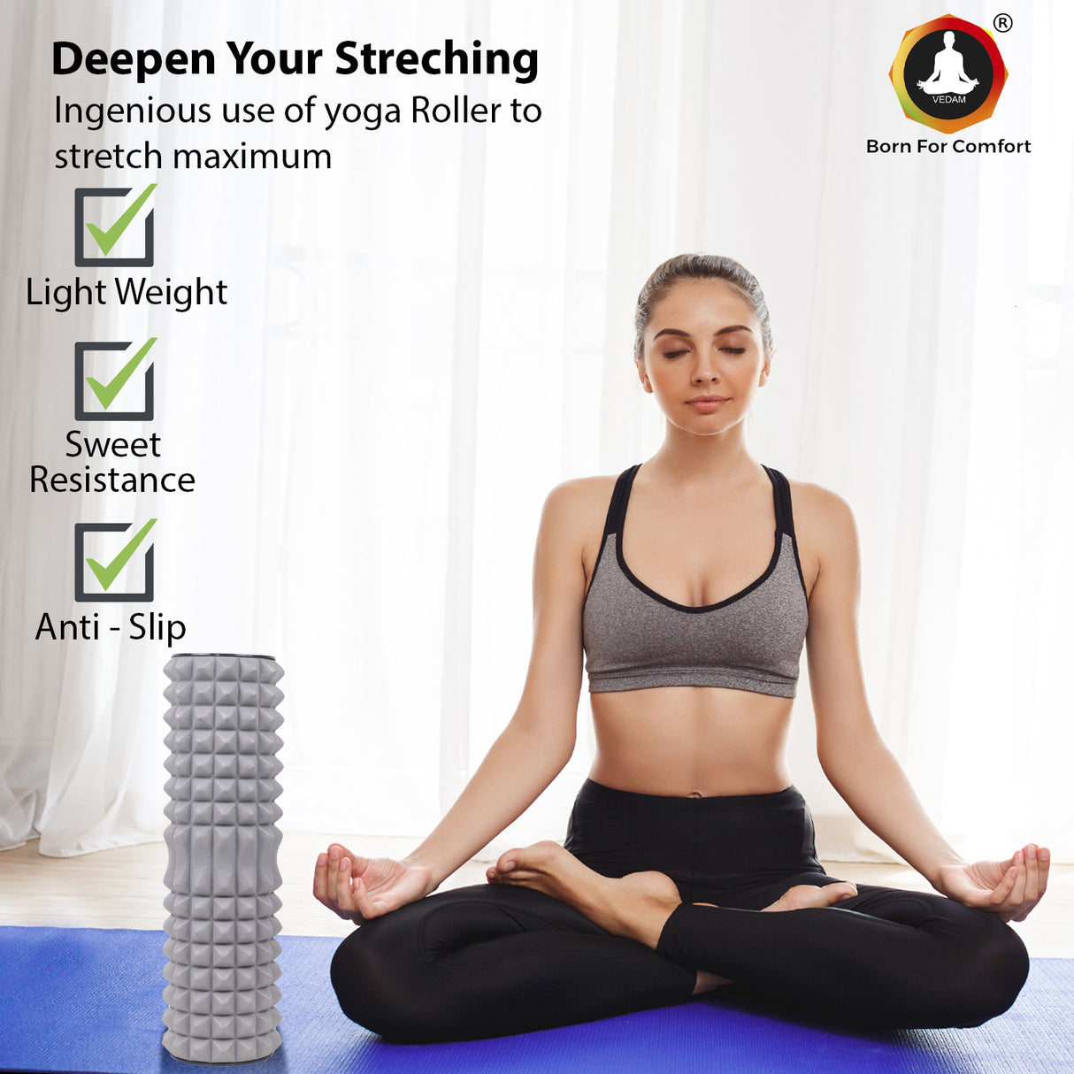 Vedam Massage roller 18″ (Grey)