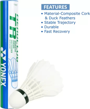 YONEX ACB-TR Feather Shuttle - Multicolor (Medium, 77, Pack of 12) | KIBI SPORTS - KIBI SPORTS