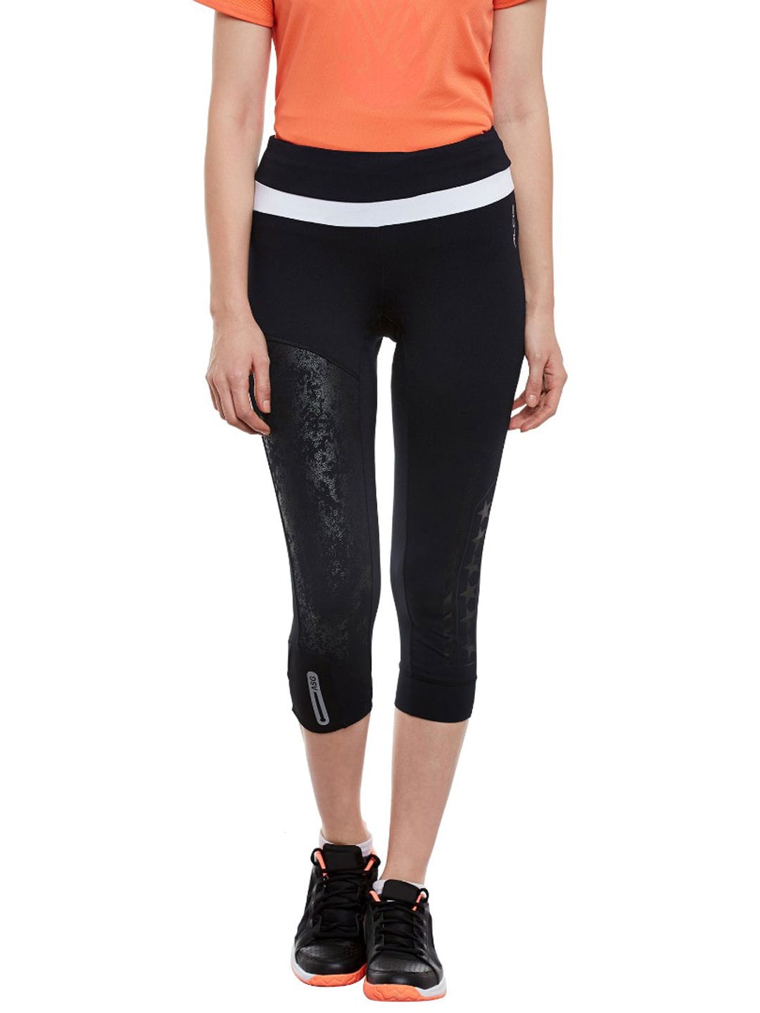 Alcis Black Three-Quarter Running Tights AKRUWLG0900250