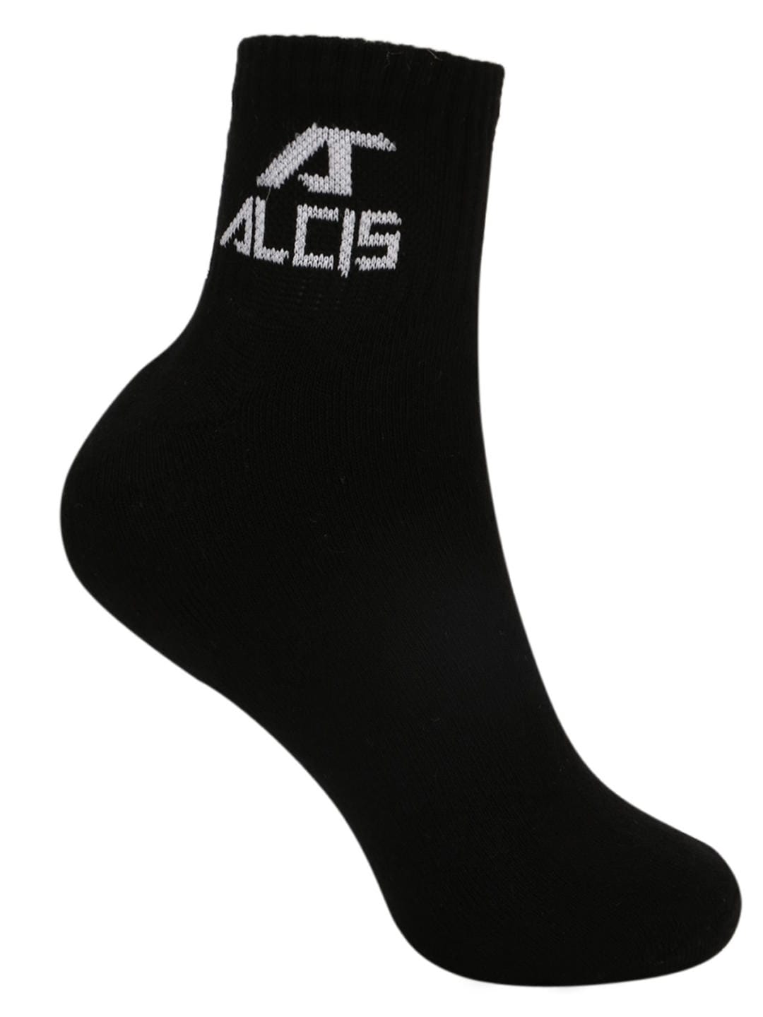 Alcis Men Black Ankle Length Socks-Pack of 1 ALD1PCK02BLK-Free Size-Black