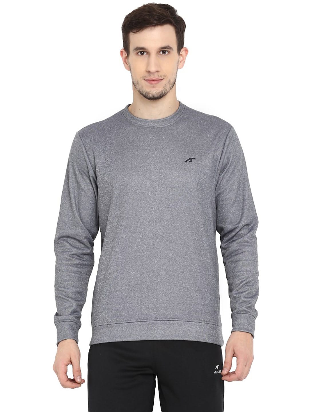 Alcis Men Solid Grey Sweatshirts