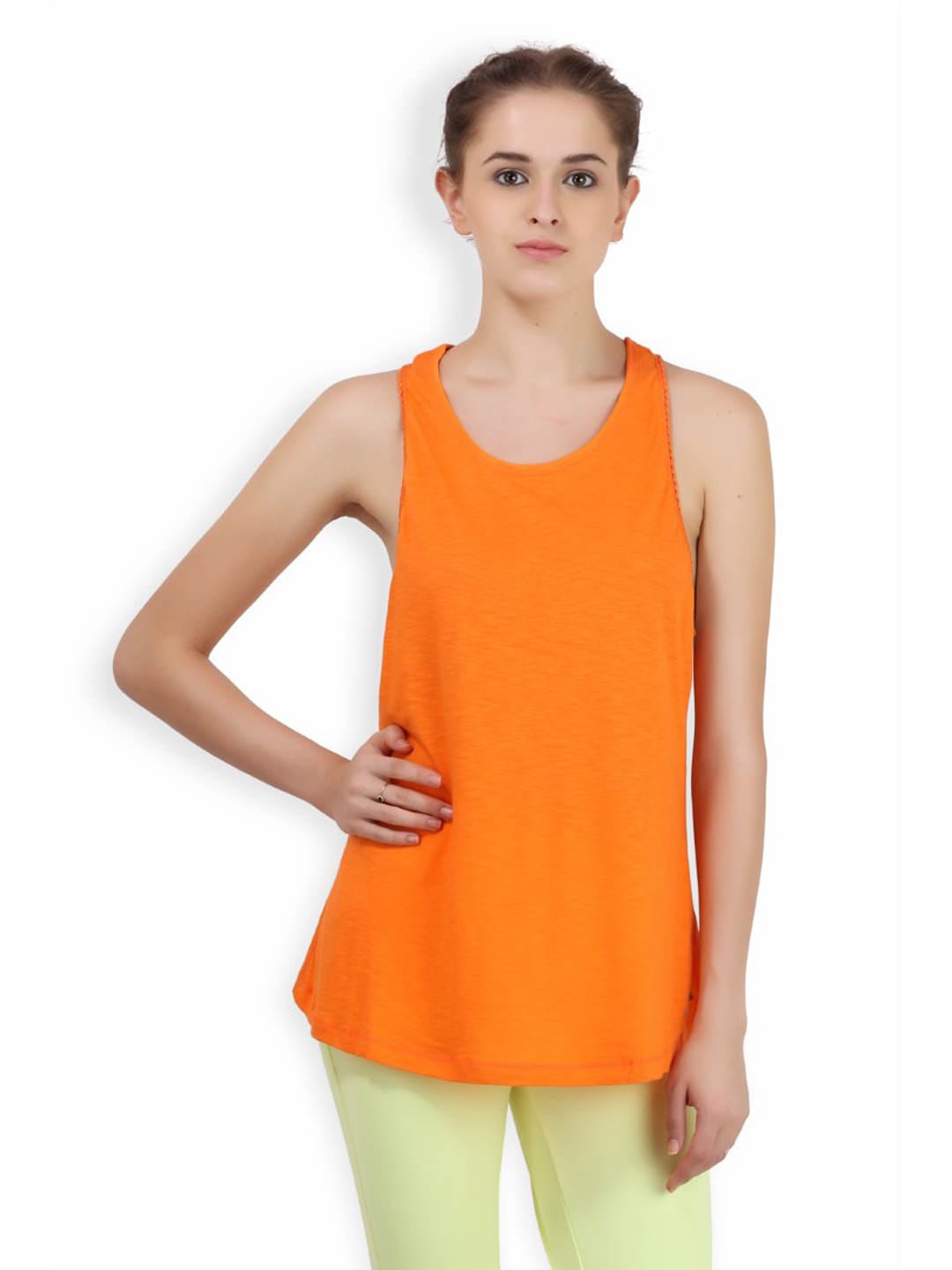 Alcis Side Lace Orange Tank Top
