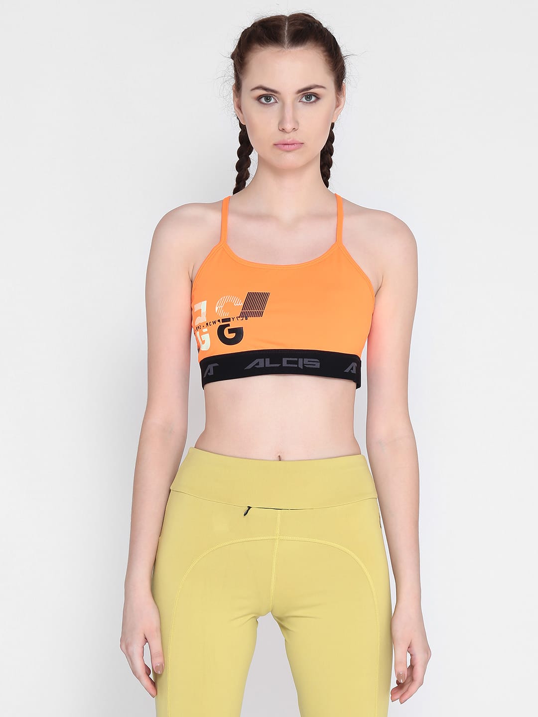 Women Orange Printed Crop Top