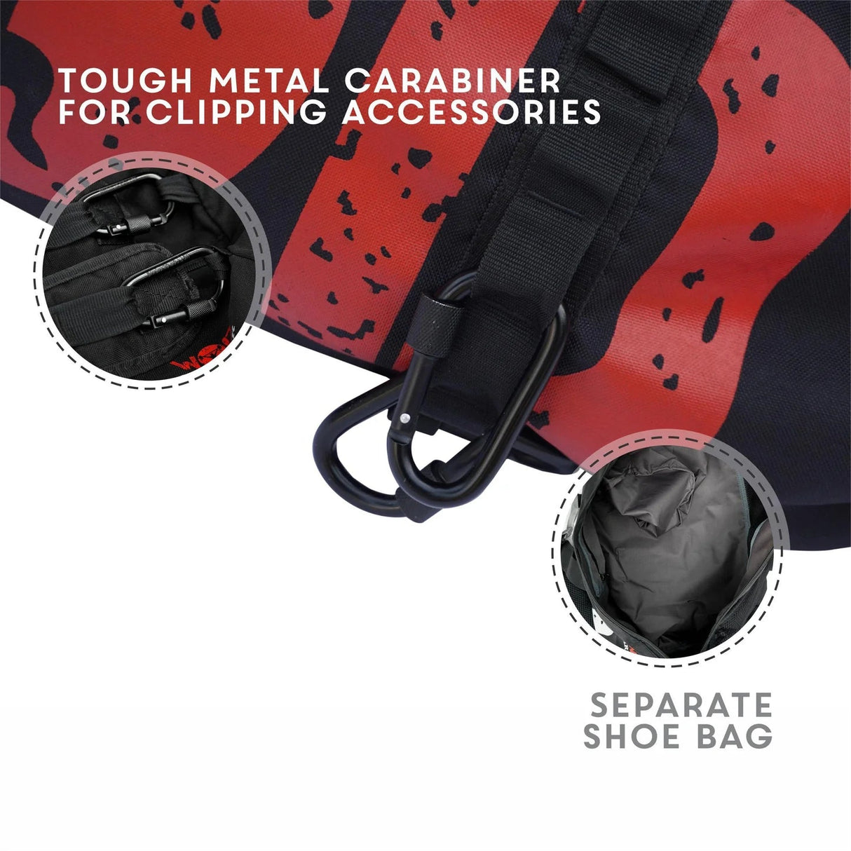 WOD ARMOUR | Armour Gym & Travel Bag with carabiner | KIBI SPORTS WOD ARMOUR