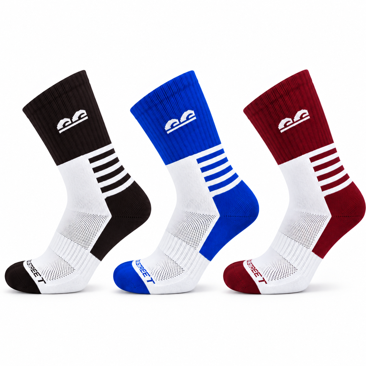 The Sock Street Sport Pace Crew Sport Socks-Pack of 3