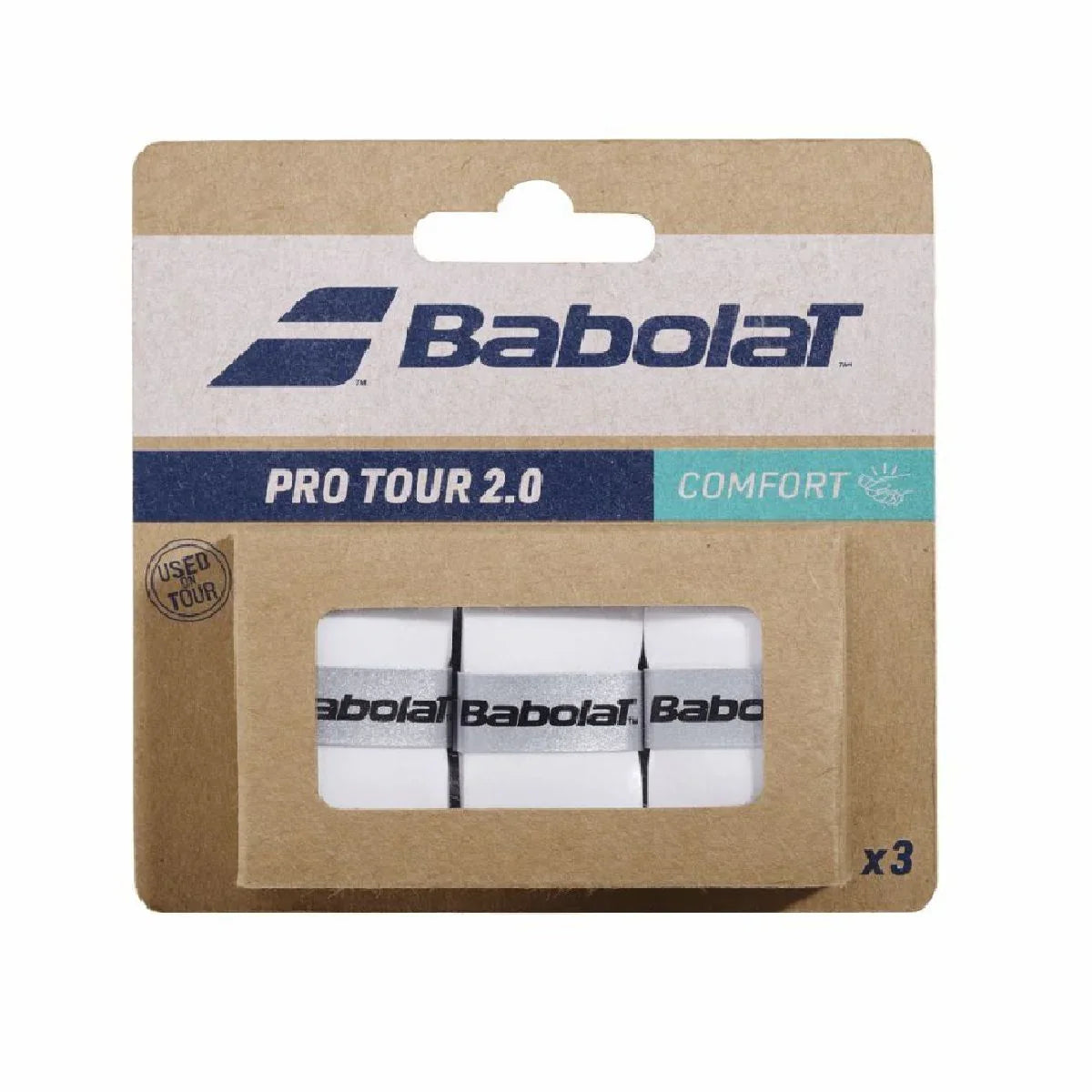 Babolat Pro Tour 2.0 Overgrip (3pcs, White)
