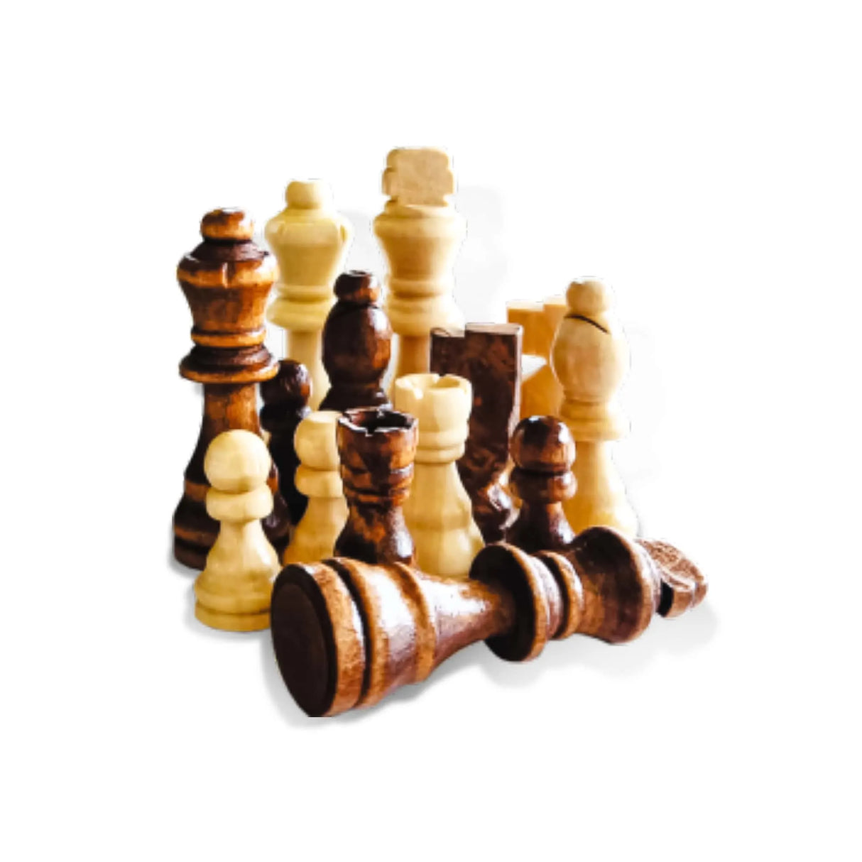 VIXEN CHESS BOARD FOLDABLE MAHARAJA WOOD COINS SMALL PINE
