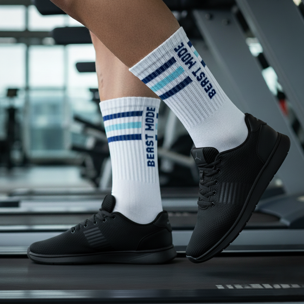 The Sock Street Sports GYM 11 Crew Socks-Colored Stripe Pack of 5