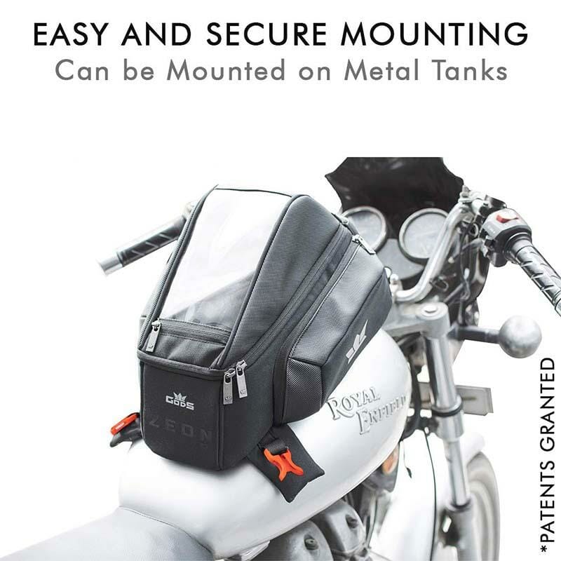 Gods Zeon R1 - Magnetic motorcycle Tank Bag with Capsule Rain Cover (compatible with all bikes)