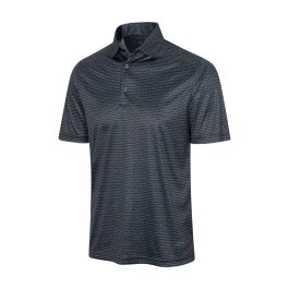 Greg Norman Men's Microlux Fin Stripe Golf Polo T-Shirt - Black