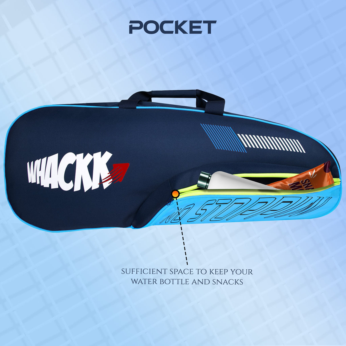 Rally Blue Navy |Unisex Lightweight Stylish Tennis Badminton Squash Shuttle Equipment Kit Cover Bag |2 Spacious Compartments|Backpack & Duffel Racket Tennis-4 Badminton-6