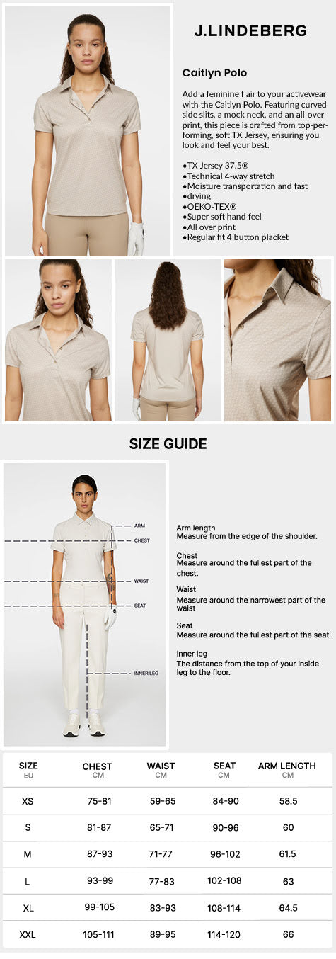 J Lindeberg Women’s Caitlyn Golf Polo - Shadow Bridge Khaki S