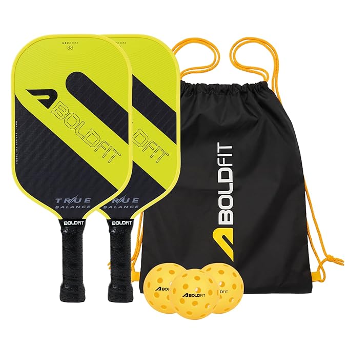 Boldfit Pickle Ball Paddle Set with 3 Balls & Box