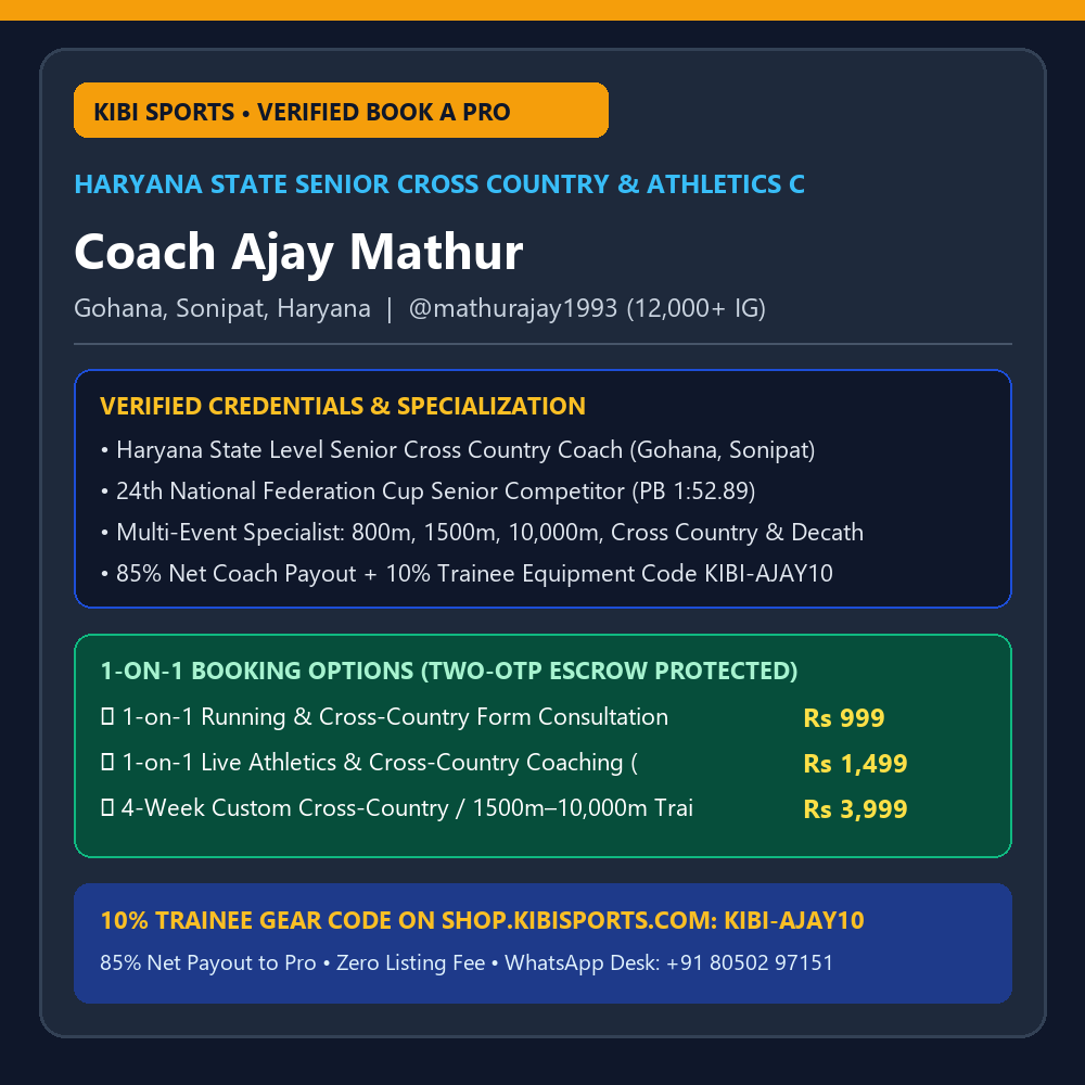 Book a Pro: Coach Ajay Mathur (@mathurajay1993) — 1-on-1 Cross Country, Middle/Long Distance & Decathlon Coaching
