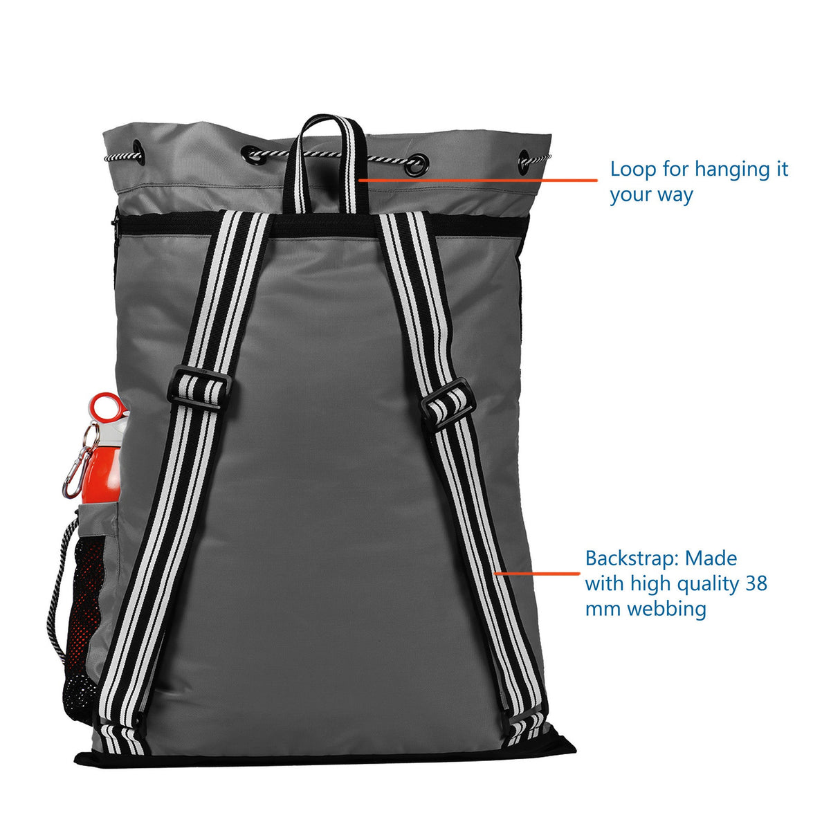 Aqua Grey Unisex Swimming Bag |Water Sports |Dry Bags |Wet Pocket |Accessories |Beach Bag |Storage Swim Gym Gears |Drawstring Backpack |Netball Backpack | Pocket for Cap and Goggles