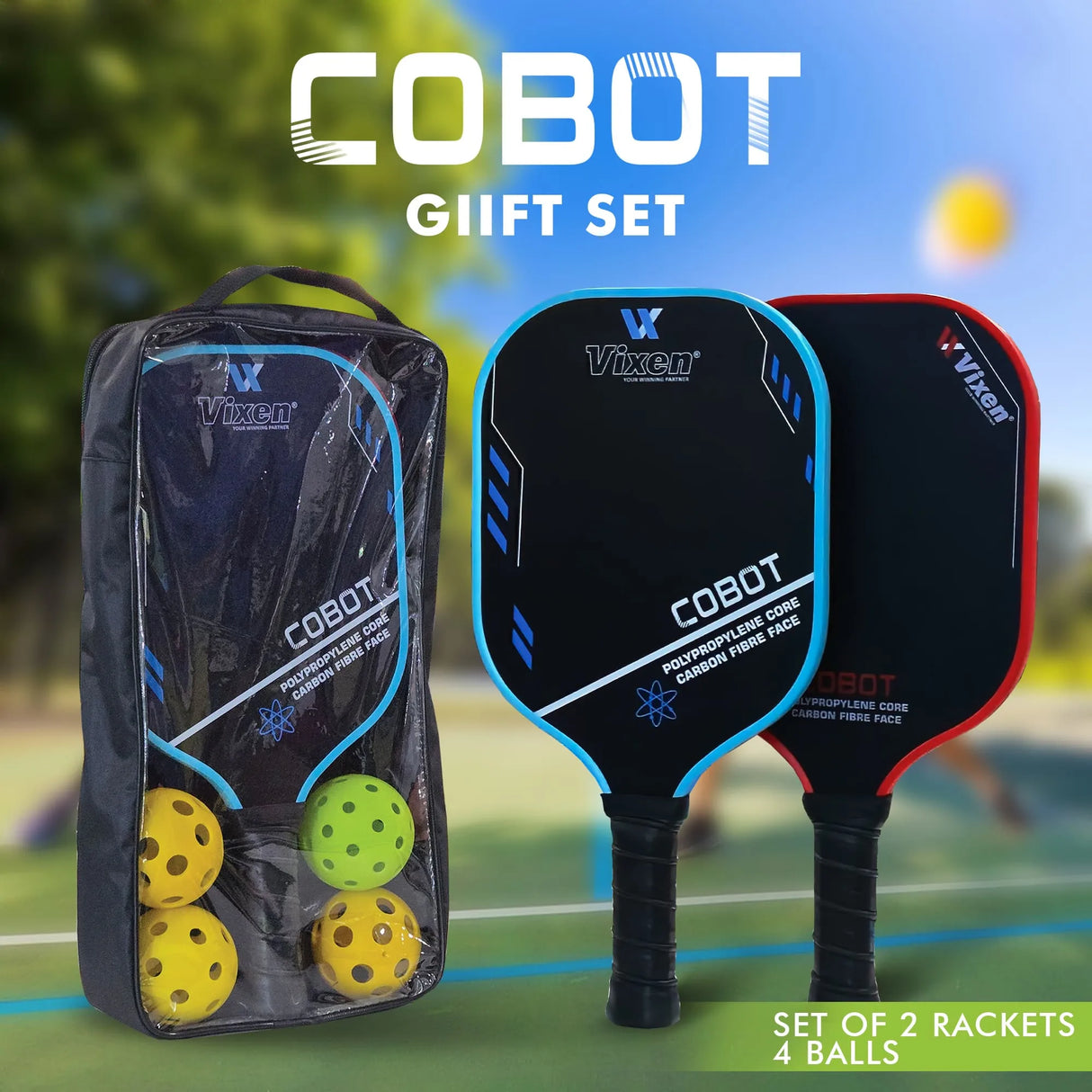 VIXEN PICKLEBALL RACKET COBOT GIFT SET
